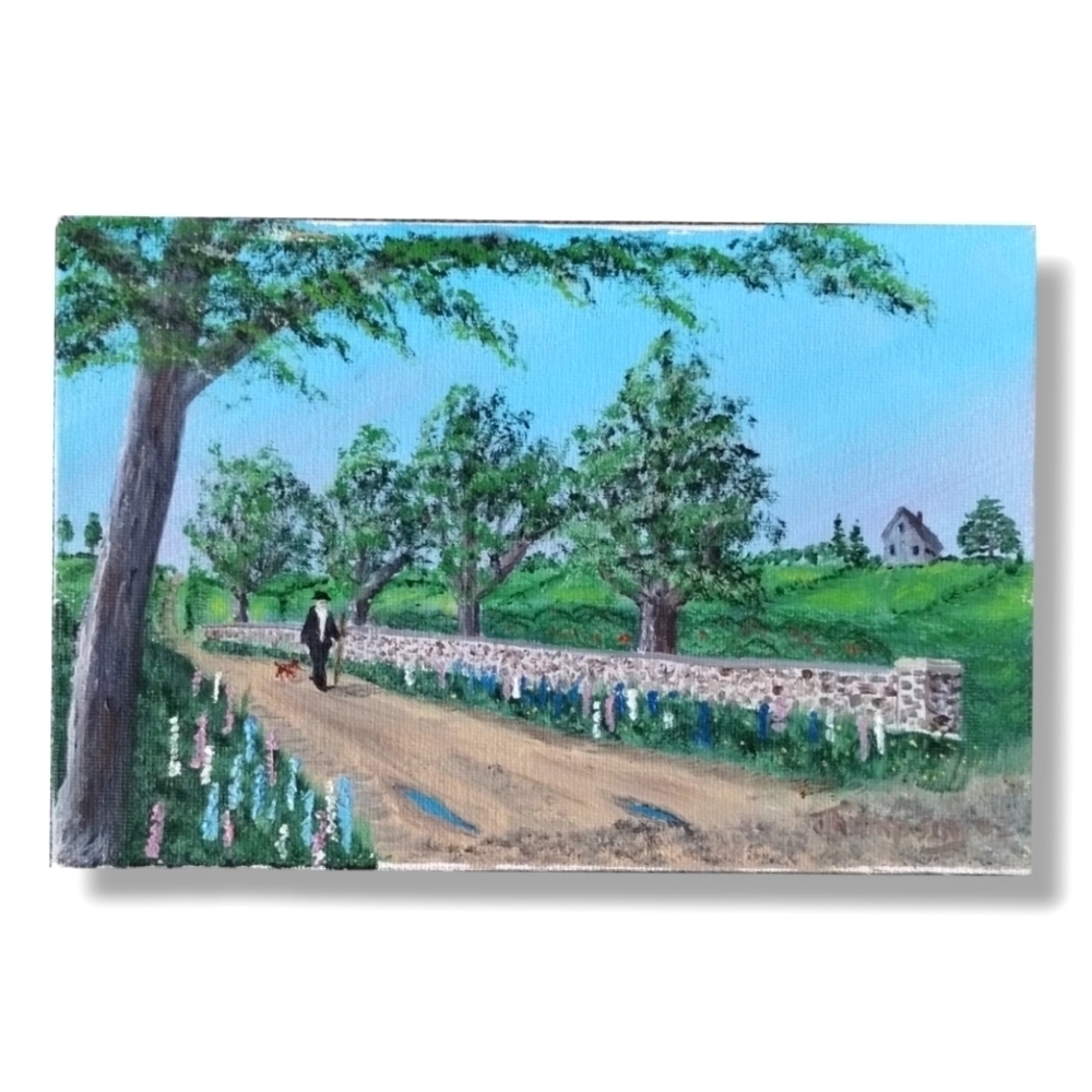 Jean Thompson 2002 Original Canadian Landscape Painting 6x9 Signed - Picture 2 of 7